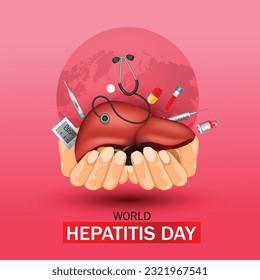 World hepatitis day banner poster. abstract vector illustration design