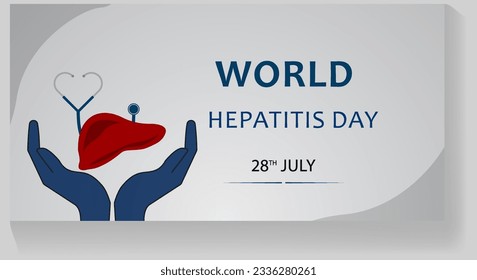 planilla del banner del día mundial de la hepatitis. conciencia del día mundial de la hepatitis. ilustración vectorial. Hepatitis significa inflamación del hígado. afiche, pancarta y tarjeta. Concepto del Día Internacional de la Hepatitis.