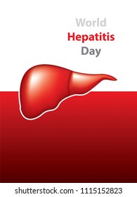 World hepatitis day brochure. Liver vector illustration