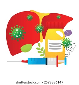 world hepatitis day cartoon vector illustration on the white background
