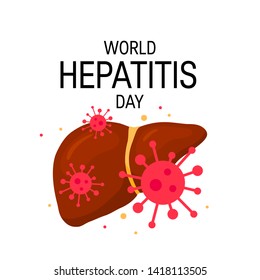 World hepatitis day concept. Design for posters, web banners, infographics etc. in flat style, vector illustration