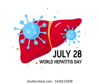 World hepatitis day concept. Design for posters, web banners, infographics etc. in flat style, vector illustration