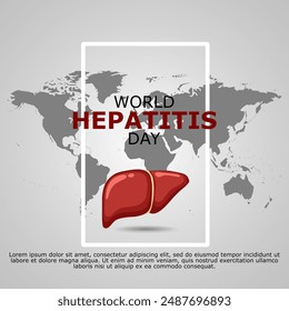 Diseño de anuncios creativos del Día Mundial de la Hepatitis. Elemento del día de la hepatitis aislado en la Plantilla para el fondo. Afiche del Día de la Hepatitis, Vector, ilustración, 28 de julio. Día importante