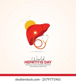 World Hepatitis Day creative ads design. Hepatitis Day element