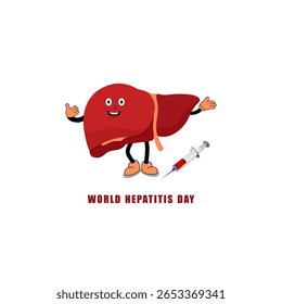 Concepto creativo del Día Mundial contra la Hepatitis con ilustración de hígado