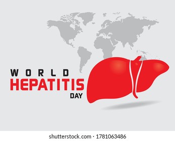 World Hepatitis Day Creative Design with Gray Background and Red heart
