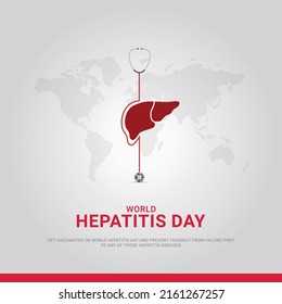 World Hepatitis Day, Creative design for social media. 3D illustration 