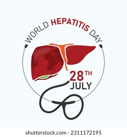 Diseño creativo del Día Mundial de la Hepatitis para los medios sociales. Ilustración del vector