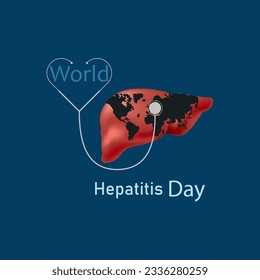 World Hepatitis Day, Creative design for social media. illustration. poster with liver in flat style and World Hepatitis social media vector design.