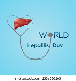 World Hepatitis Day, Creative design for social media. illustration. poster with liver in flat style and World Hepatitis social media vector design.