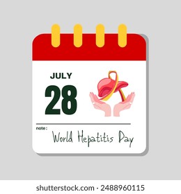 World Hepatitis Day, Kreatives Design für Social Media. 3D-Darstellung. 28. Juli. EPS 