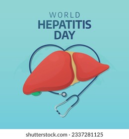 plantilla de diseño del día mundial de la hepatitis para celebración. diseño de saludo del día de la hepatitis. diseño de vectores hepáticos. diseño de vectores hepáticos planos. banner de saludo.