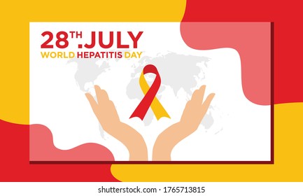 Vector de diseño del Día Mundial de la Hepatitis. Adecuado para tarjetas de felicitación, afiches y pancartas
