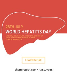 World hepatitis day flat design medical card, web background design.