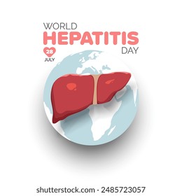 World Hepatitis Day, globe map with liver for health awareness design campaign