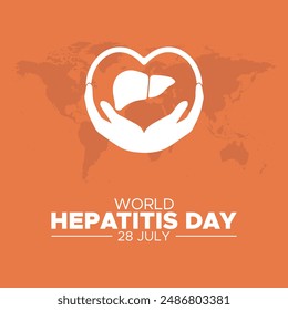 Día Mundial de la Hepatitis, Día de la Hepatitis celebrado el 28 de julio, Ilustración vectorial.