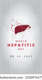 World hepatitis day (Dünya hepatit günü) vector and illustration, social media design, 