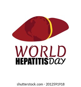 World Hepatitis Day July 28 with liver and white background. Vector illustration