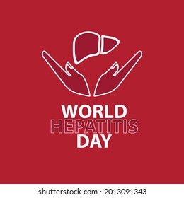 World Hepatitis Day July 28 with hand and liver. Vector illustration