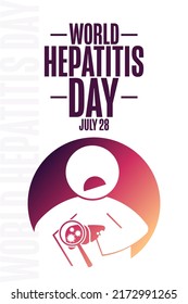 World Hepatitis Day. July 28. Holiday concept. Template for background, banner, card, poster with text inscription. Vector EPS10 illustration