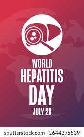 World Hepatitis Day. July 28. Holiday concept. Template for background, banner, card, poster with text. Vector EPS10 illustration