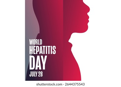World Hepatitis Day. July 28. Holiday concept. Template for background, banner, card, poster with text. Vector EPS10 illustration