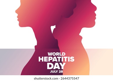 World Hepatitis Day. July 28. Holiday concept. Template for background, banner, card, poster with text. Vector EPS10 illustration