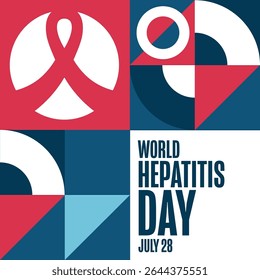 World Hepatitis Day. July 28. Holiday concept. Template for background, banner, card, poster with text. Vector EPS10 illustration