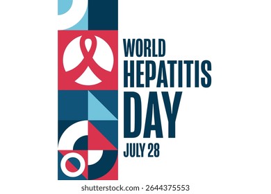 World Hepatitis Day. July 28. Holiday concept. Template for background, banner, card, poster with text. Vector EPS10 illustration
