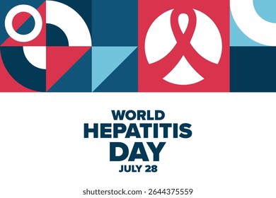 World Hepatitis Day. July 28. Holiday concept. Template for background, banner, card, poster with text. Vector EPS10 illustration
