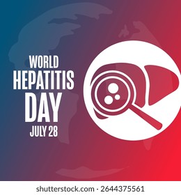 World Hepatitis Day. July 28. Holiday concept. Template for background, banner, card, poster with text. Vector EPS10 illustration