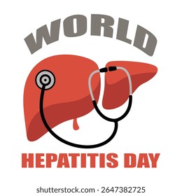 World Hepatitis Day Liver Stethoscope Red Gray medical