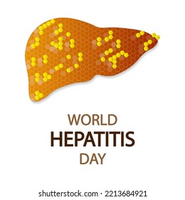 Hígado mundial del día de la hepatitis, ilustración del arte vectorial.