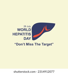 World Hepatitis Day Logo 28 July 2023. Unique Vector with Liver.