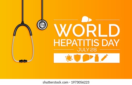 World Hepatitis day is observed every year on July 28, When the liver is inflamed or damaged, its function can be affected and certain medical conditions can cause hepatitis. Vector illustration.
