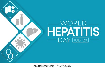 World Hepatitis day is observed every year on July 28, When the liver is inflamed or damaged, its function can be affected and certain medical conditions can cause hepatitis. Vector illustration