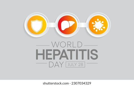 World Hepatitis day is observed every year on July 28, When the liver is inflamed or damaged, its function can be affected and certain medical conditions can cause hepatitis. Vector illustration