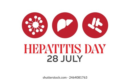 World hepatitis day observed every year in July. Template for background, banner, card, poster with text inscription.