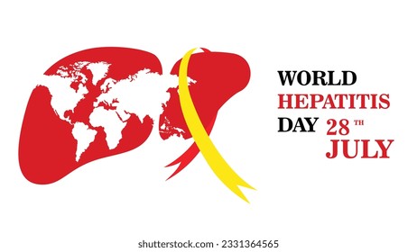 Welter Hepatitis-Tag am 28. Juli auf weißem Hintergrund. Kreative Design-Vektorkunst für Social Media, Banner, Special Days wünscht Illustration
