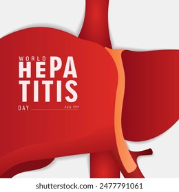 World hepatitis day poster, flat illustration style design for world hepatitis day greeting card