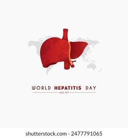 Cartel del día mundial de la hepatitis, diseño de estilo de ilustración plana para tarjeta de felicitación del día mundial de la hepatitis