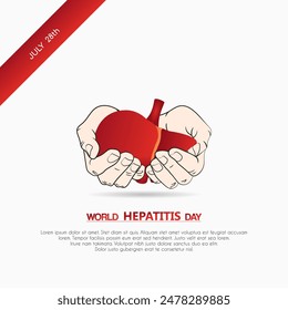 Cartel del día mundial de la hepatitis, diseño de estilo de ilustración plana para tarjeta de felicitación del día mundial de la hepatitis
