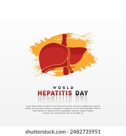 World hepatitis day poster, flat illustration style design for world hepatitis day greeting card