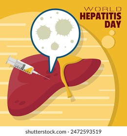 World Hepatitis Day poster with treatment of virus infected liver