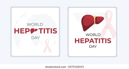 Diseño de Plantilla de fondo del conjunto del día mundial de la hepatitis, con concepto minimalista y moderno para la cubierta, el fondo, el Anuncio. Mapa del mundo interior