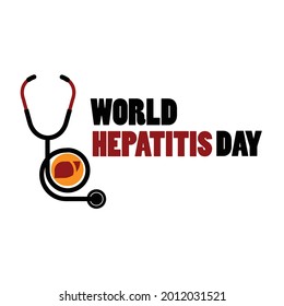 World Hepatitis Day with stethoscope shapes and white background. Vector illustration