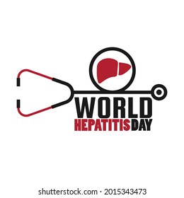 World Hepatitis Day with stethoscope shapes and white background. Vector illustration
