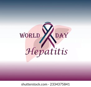 Uso de la plantilla "Día Mundial de la Hepatitis" para el diseño de vectores de tarjetas
con un concepto moderno y minimalista para la cubierta, el telón de fondo y la pancarta. Mapa del mundo dentro del pulmón. Ilustración del vector