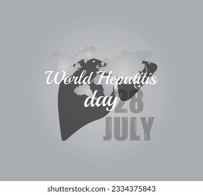 "World Hepatitis Day" template use for card vector design
with minimalist  modern concept for cover, backdrop, banner. World map inside the Lung. Vector illustration