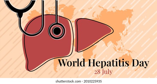 Día Mundial de la Hepatitis - ilustración vectorial y diseño.